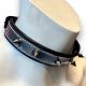 Metallic Slim Spike Collar Padded & Leather Lined Width 20mm