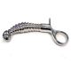 Stainless Steel ribbed Butt Plug with Handle