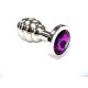 Butt Plug -C- Stainless Steel Threaded Anal Butt Plug LARGE PINK