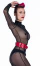 65MM Double Buckle Bondage Belt Unlined  Red  Small