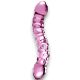 Dildo - Icicles Hand Blown Double Ended Glass Pink Dildo