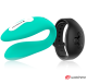 Watchme Wearwatch Dual Pleasure Couples Vibrator Wireless Technology Aquamarine/ Jet Black
