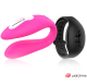 Watchme Wearwatch Dual Pleasure Couples Vibrator Wireless Technology Fuchsia/ Jet Black