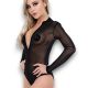 Teasing Zipper Sheer Body Black 