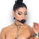  Metallic Leather Ball Gag with Black Breathable Ball - One Size.