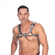 Metallic Male Bull Dog Harness-Leather Lined