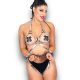 Metallic Leather Female Full Body Harness 