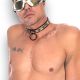 Metallic Slim Spikes & Ring Collar Padded & Leather Lined