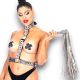 Metallic Leather  Large Flogger Silver