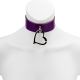 Choker - Leather Love Trap Heart Purple