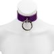 Choker - Leather Love Trap Round Purple