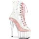 PleaserADORE-1020C-2 Plateau Ankle Boots Transparent Light Pink UK O6