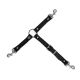 Three Strap Long Adjustable Clip Tether Black 