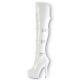 Pleaser Delight-3018 Thigh Boots Patent White