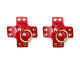 Cross Nipple Pasties with Gold O-Ring  Red Shiny