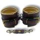 Wrist Cuffs In Brown Croc and Gold