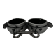 Wrist cuffs in Old Silver with Black Hardware One Size
