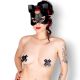Cross Nipple Pasties with Silver O-Ring Black