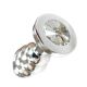 Butt Plug -B- Stainless Steel Threaded Anal Butt Plug Medium CLEAR