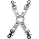 Metallic Leather  Four Strap Snap Hook Tether 20mm